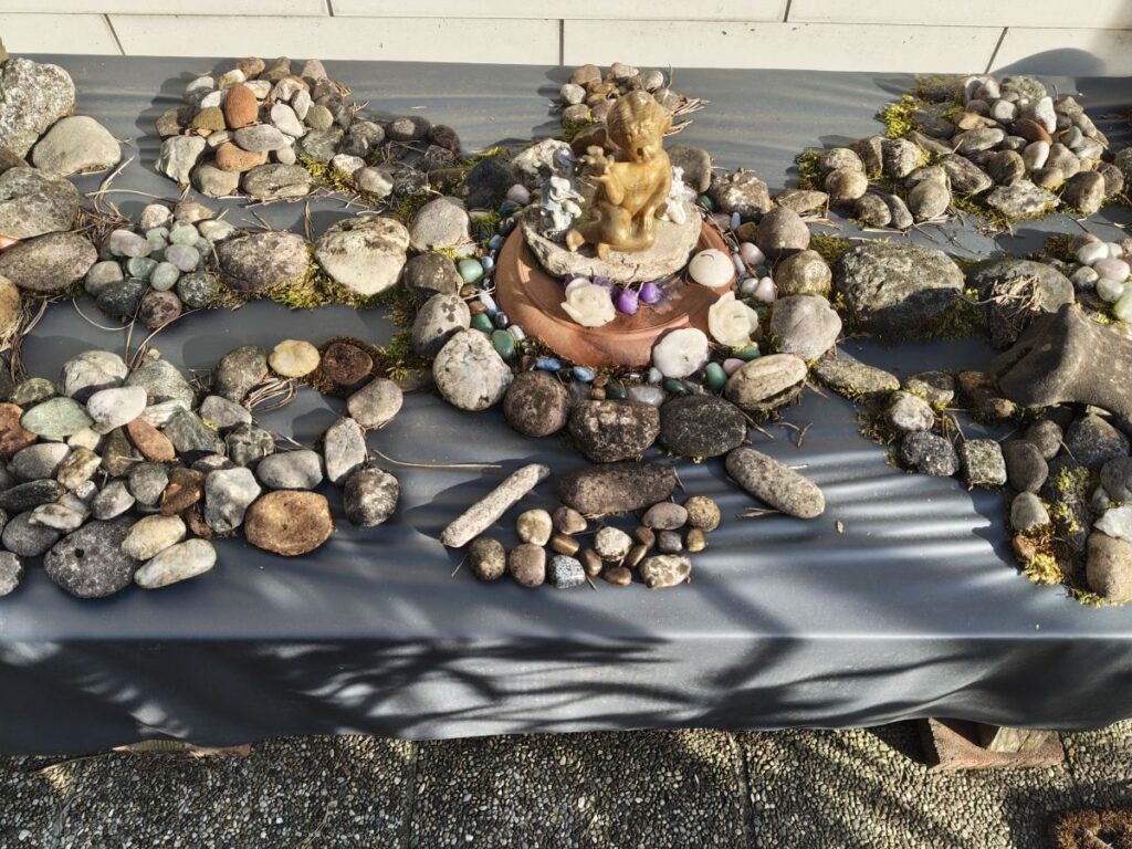 Gartenschmuck aus Findlingssteinen