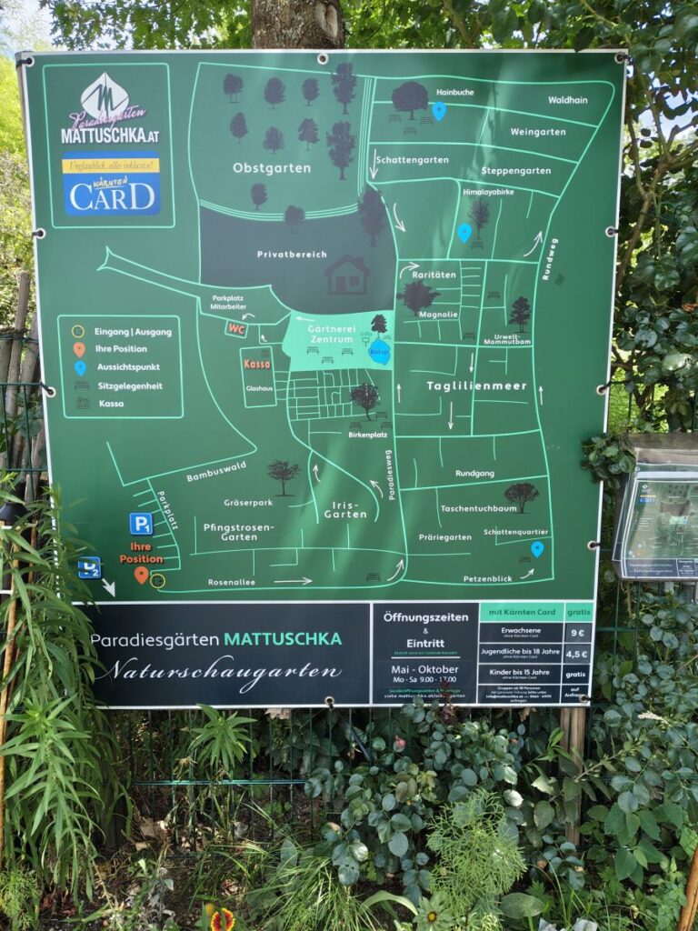 Plan-Landkarte eines Schaugartens
